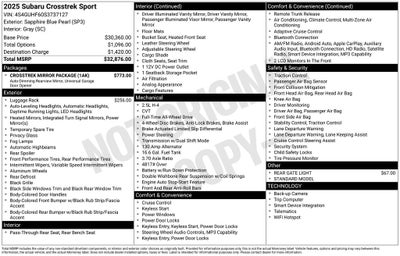 2025 Subaru Crosstrek Sport