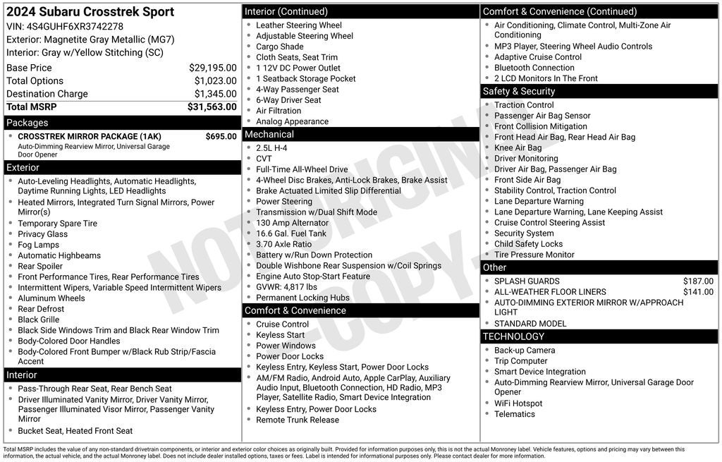 2024 Subaru Crosstrek Sport
