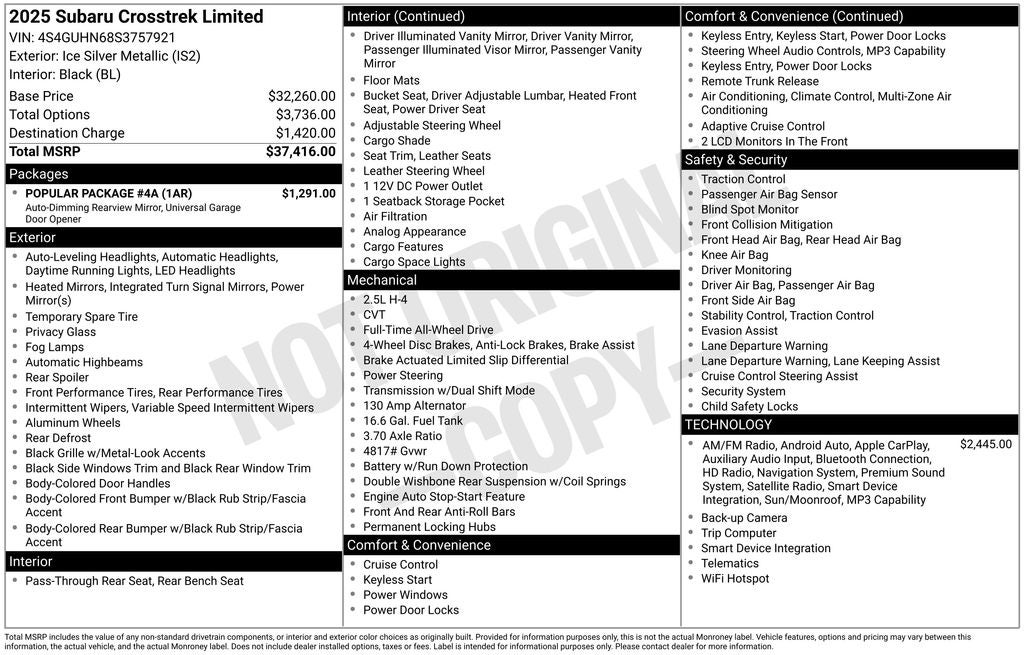 2025 Subaru Crosstrek Limited