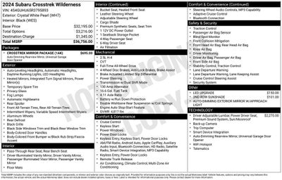 2024 Subaru Crosstrek Wilderness