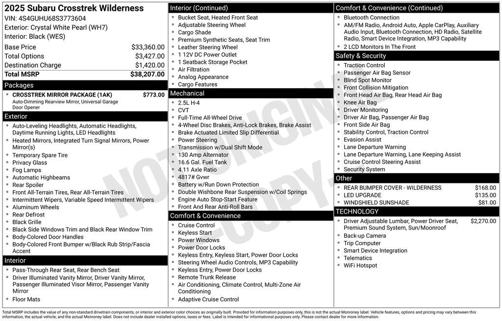 2025 Subaru Crosstrek Wilderness