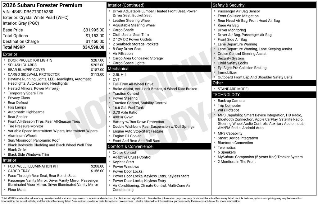 2026 Subaru Forester Premium