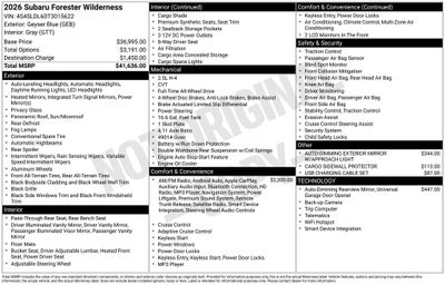 2026 Subaru Forester Wilderness