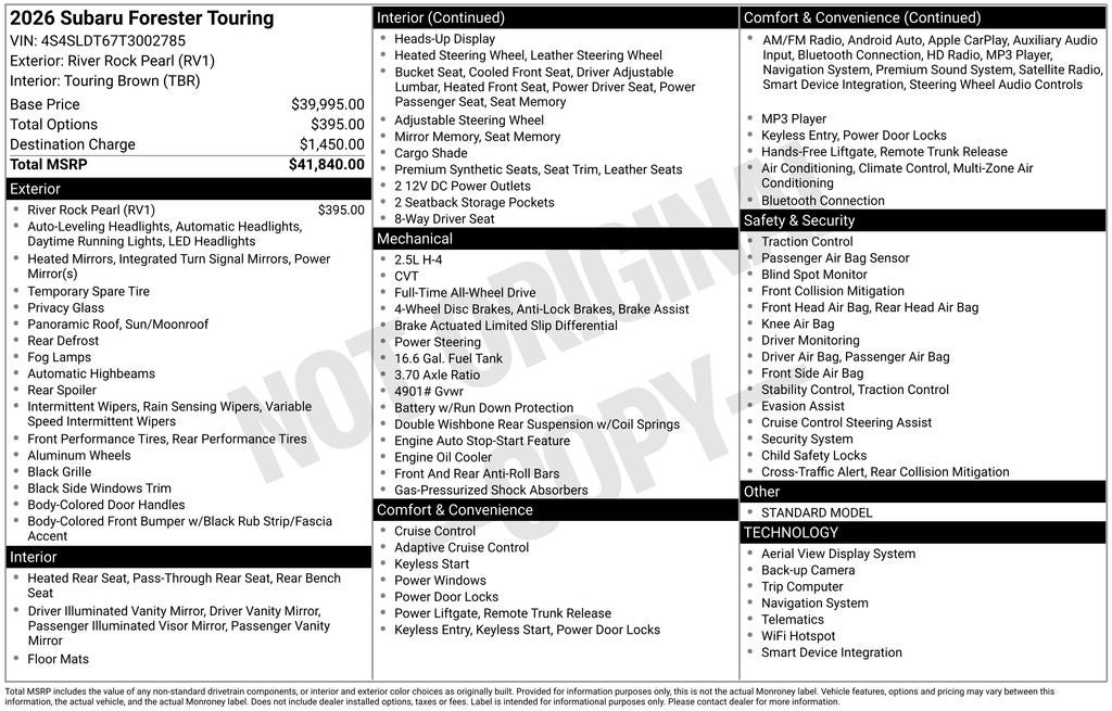 2026 Subaru Forester Touring