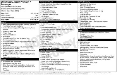 2025 Subaru Ascent Premium