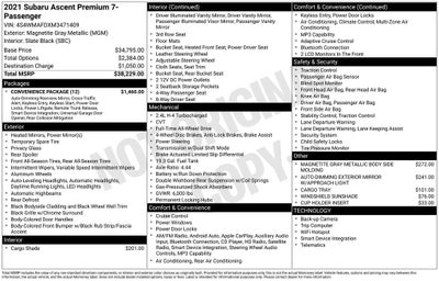 2021 Subaru Ascent Premium