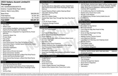 2022 Subaru Ascent Limited