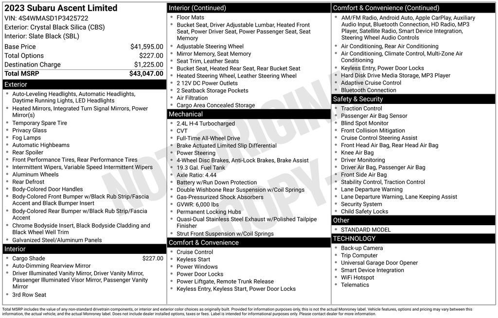 2023 Subaru Ascent Limited