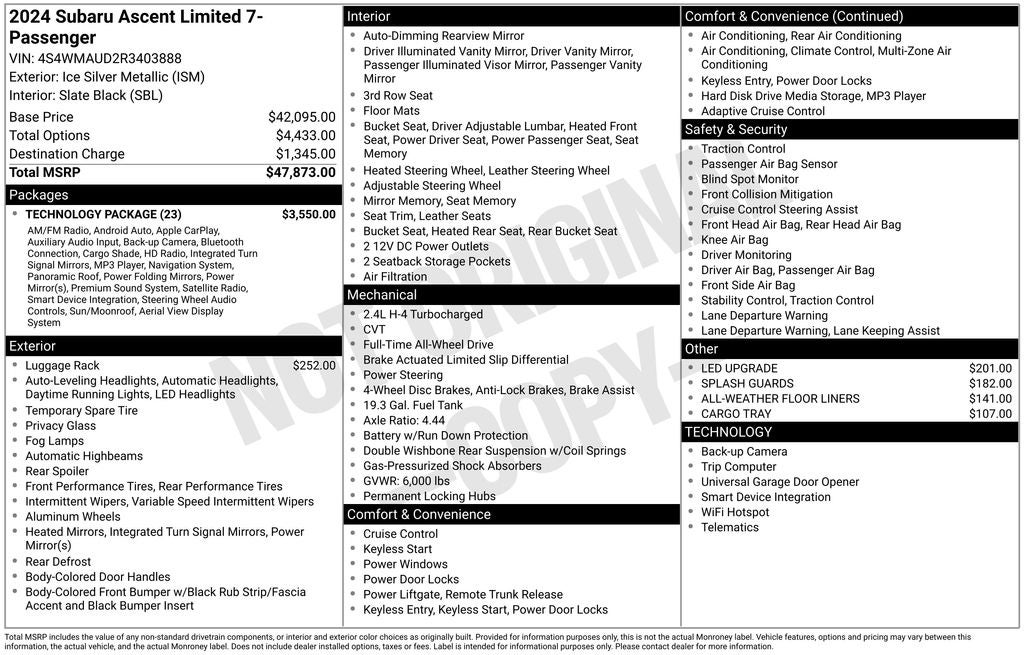 2024 Subaru Ascent Limited