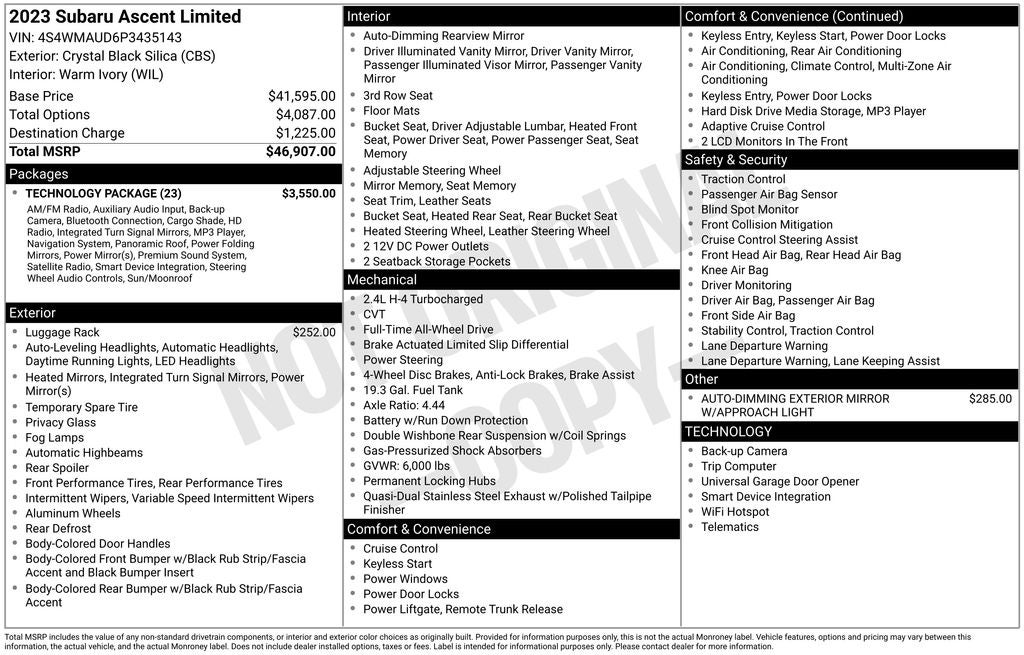 2023 Subaru Ascent Limited