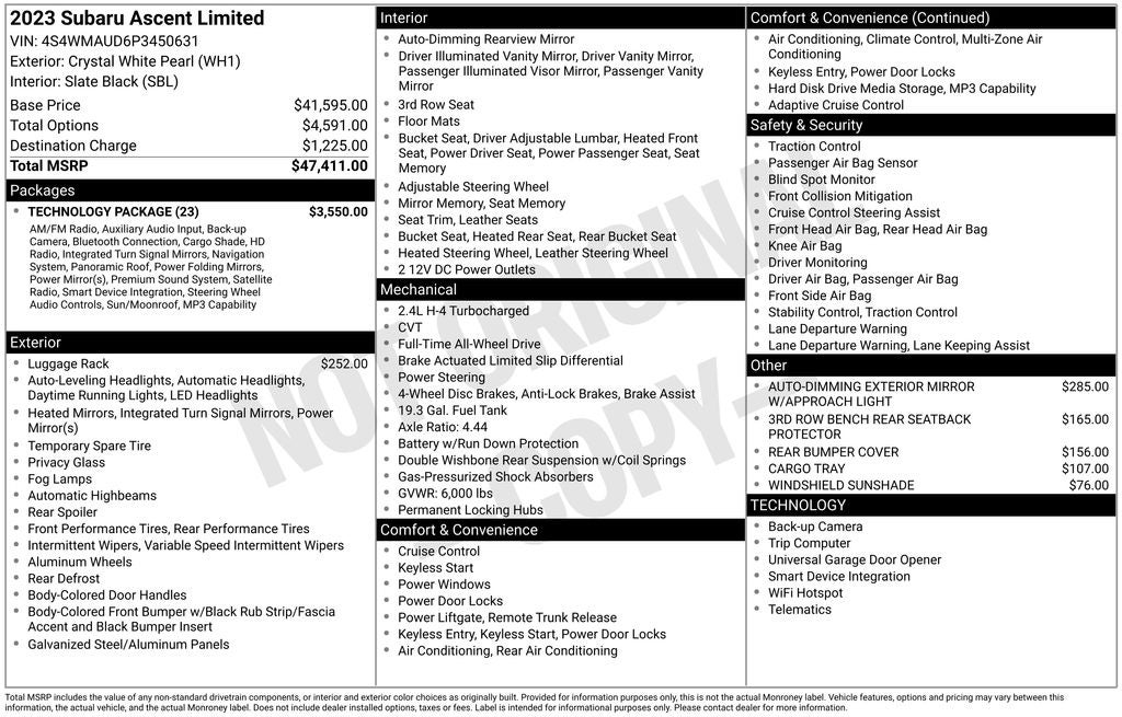 2023 Subaru Ascent Limited