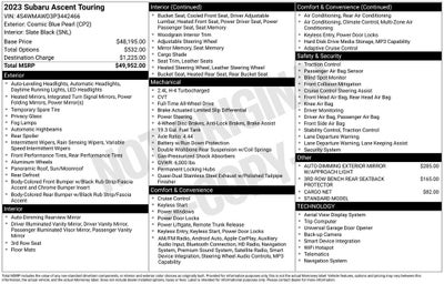 2023 Subaru Ascent Touring