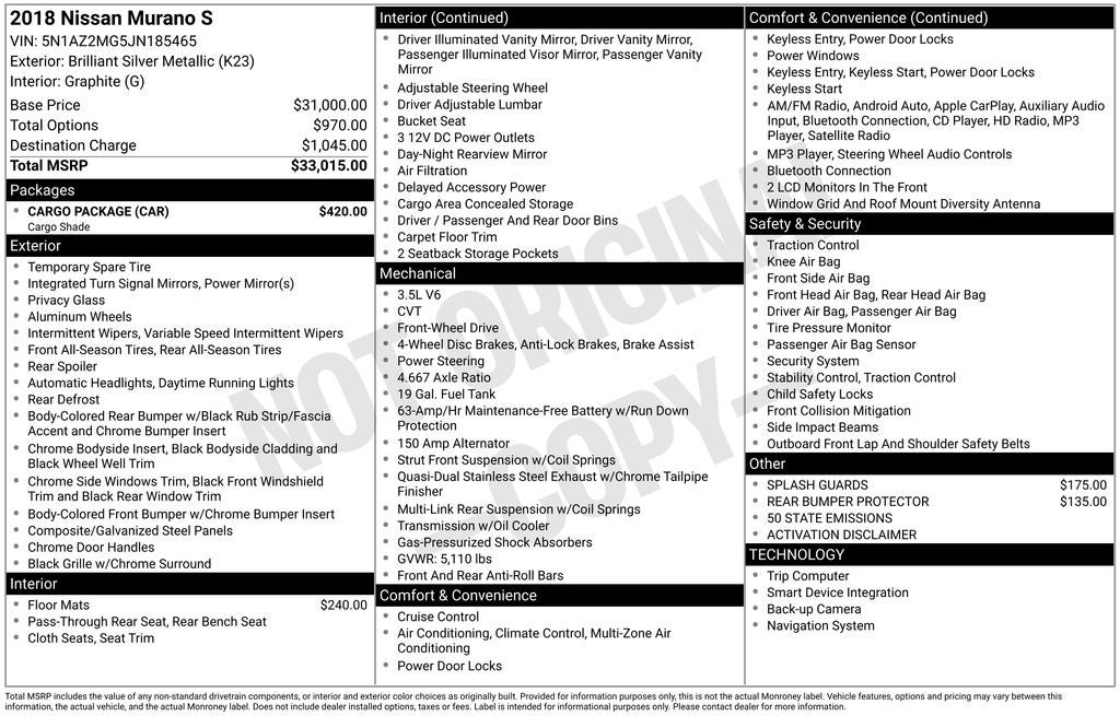 2018 Nissan Murano S