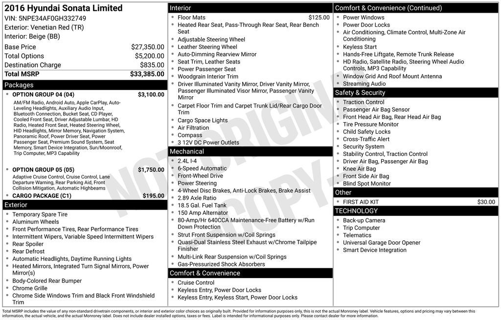 2016 Hyundai Sonata Limited