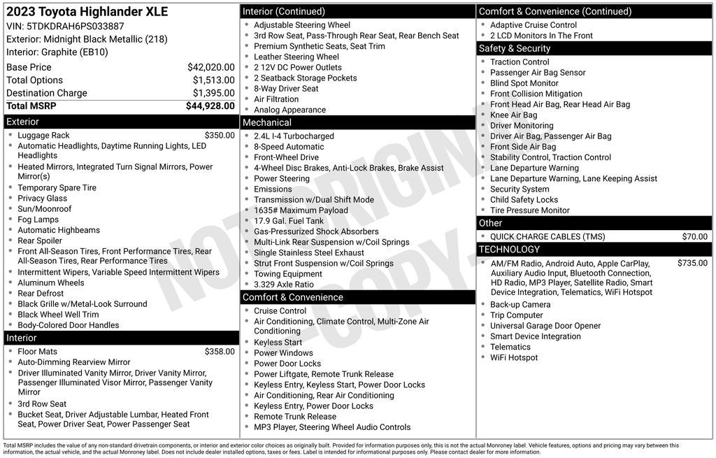 2023 Toyota Highlander XLE