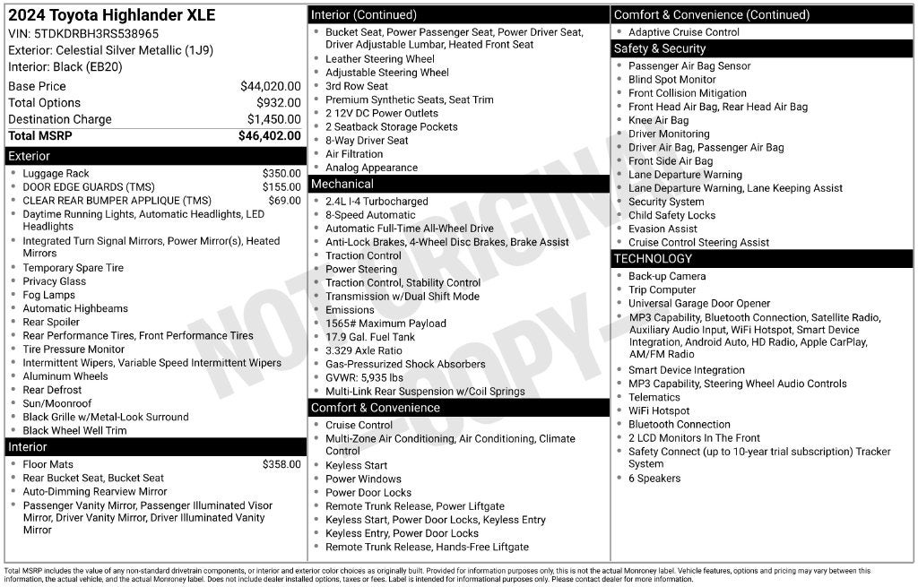 2024 Toyota Highlander XLE