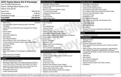 2025 Toyota Sienna XLE 8 Passenger
