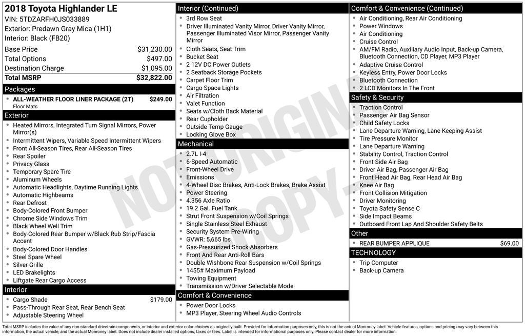 2018 Toyota Highlander LE