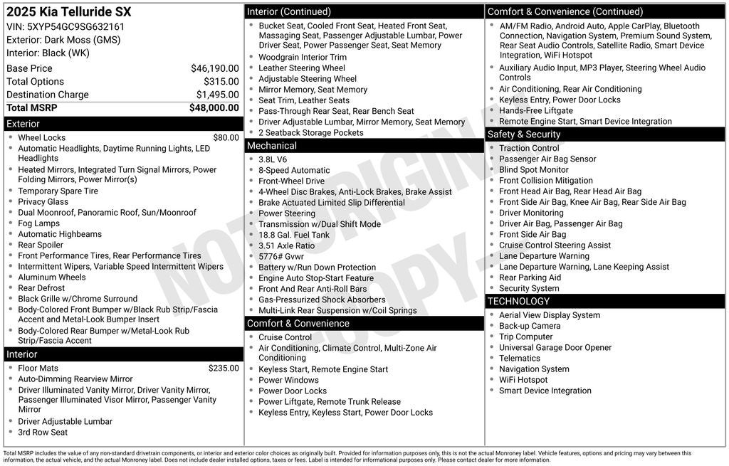 2025 Kia Telluride SX