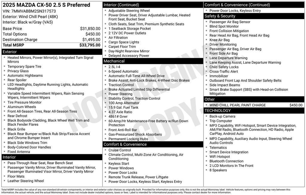 2025 Mazda Mazda CX-50 2.5 S Preferred Package