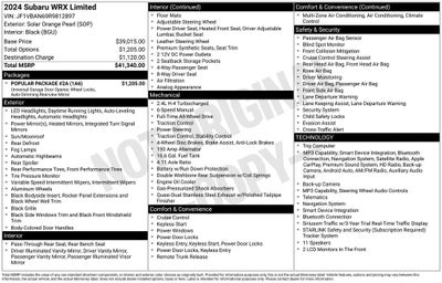 2024 Subaru WRX Limited