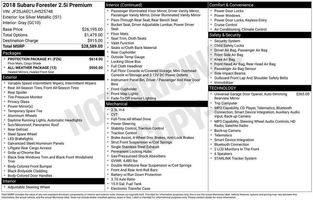 2018 Subaru Forester 2.5i Premium