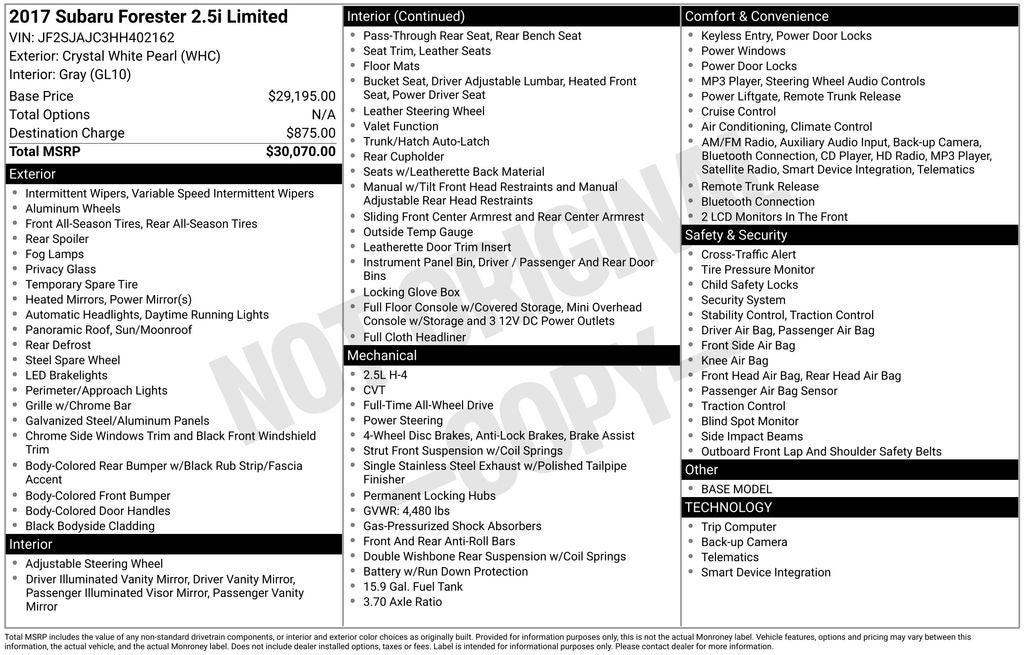 2017 Subaru Forester 2.5i Limited