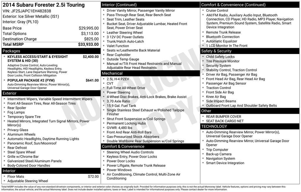 2014 Subaru Forester 2.5i Touring