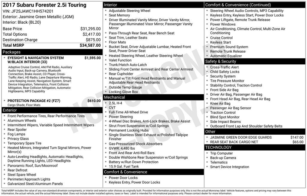 2017 Subaru Forester 2.5i Touring