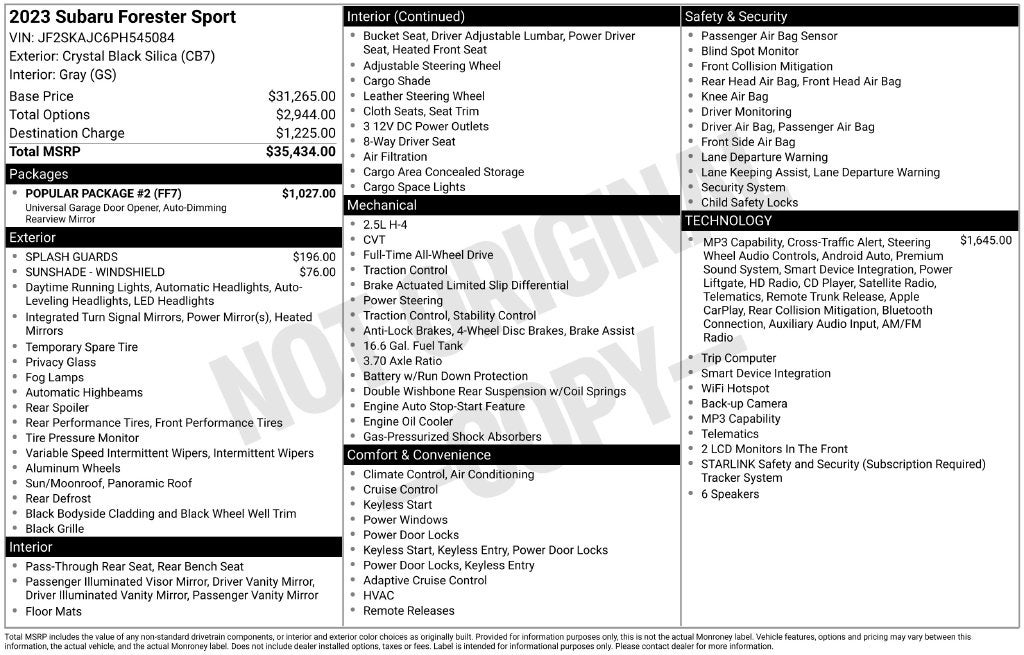 2023 Subaru Forester Sport