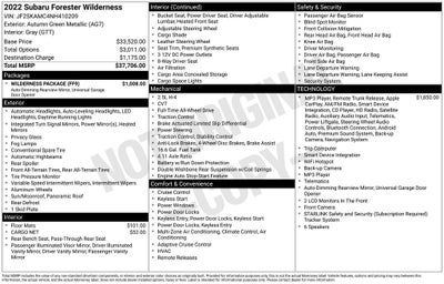 2022 Subaru Forester Wilderness
