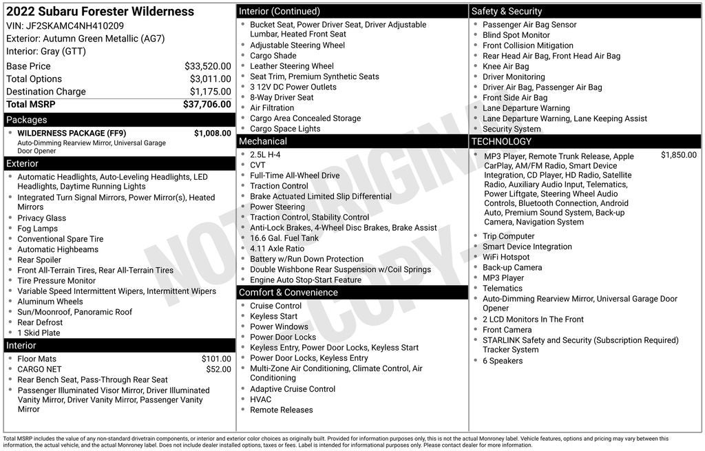 2022 Subaru Forester Wilderness