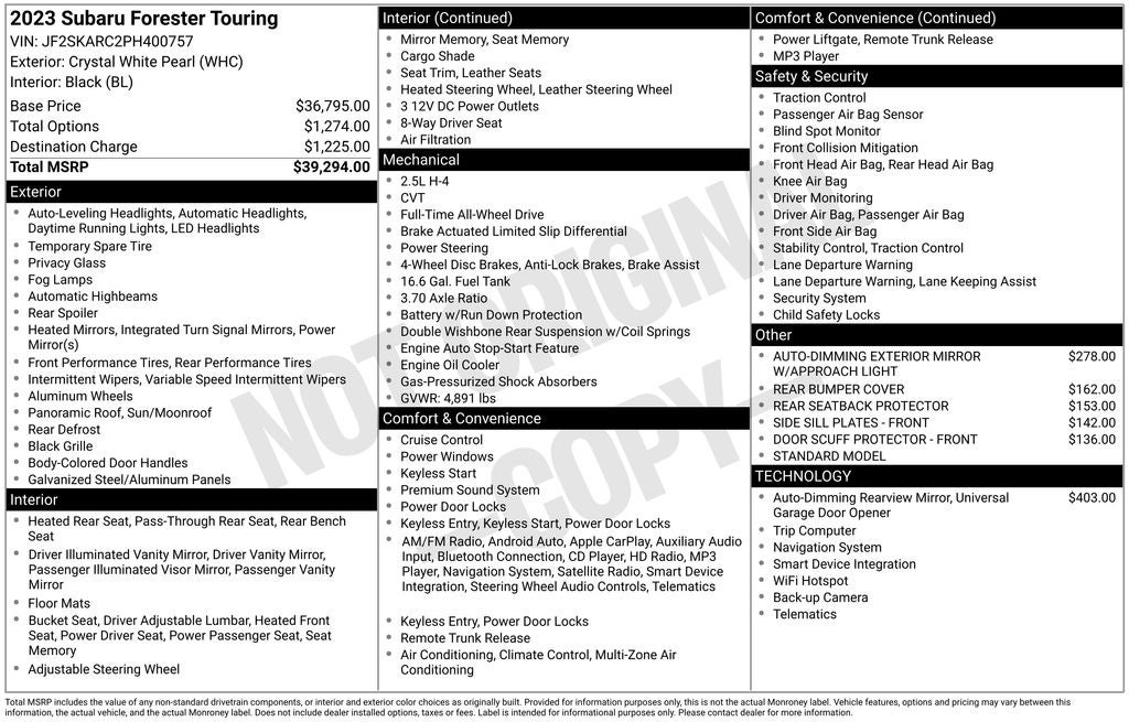 2023 Subaru Forester Touring
