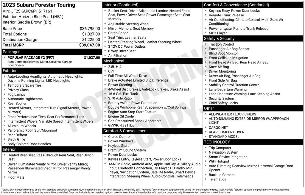 2023 Subaru Forester Touring