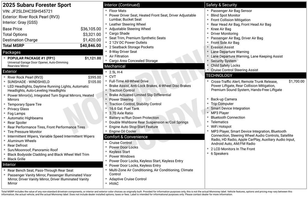 2025 Subaru Forester Sport