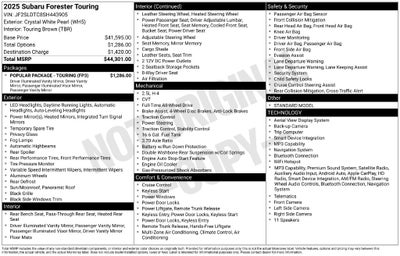 2025 Subaru Forester Touring