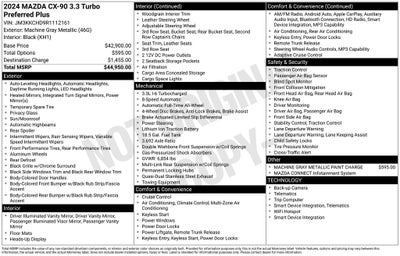2024 Mazda Mazda CX-90 3.3 Turbo Preferred Plus