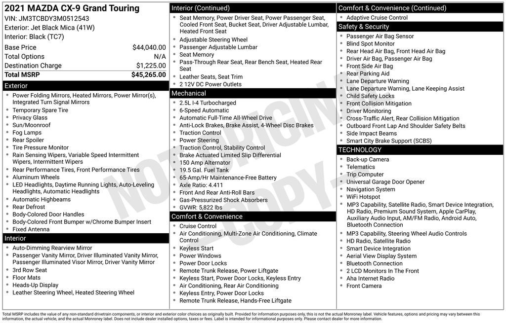 2021 Mazda Mazda CX-9 Grand Touring