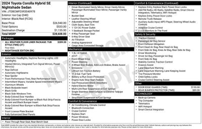 2024 Toyota Corolla Hybrid Nightshade Edition