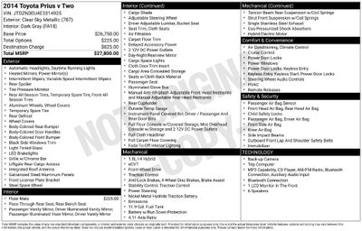 2014 Toyota Prius v Two