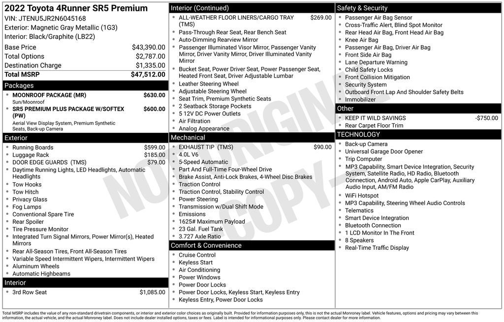 2022 Toyota 4Runner SR5 Premium