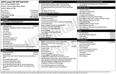 2024 Lexus GX 550 Overtrail+