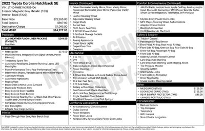 2022 Toyota Corolla Hatchback SE