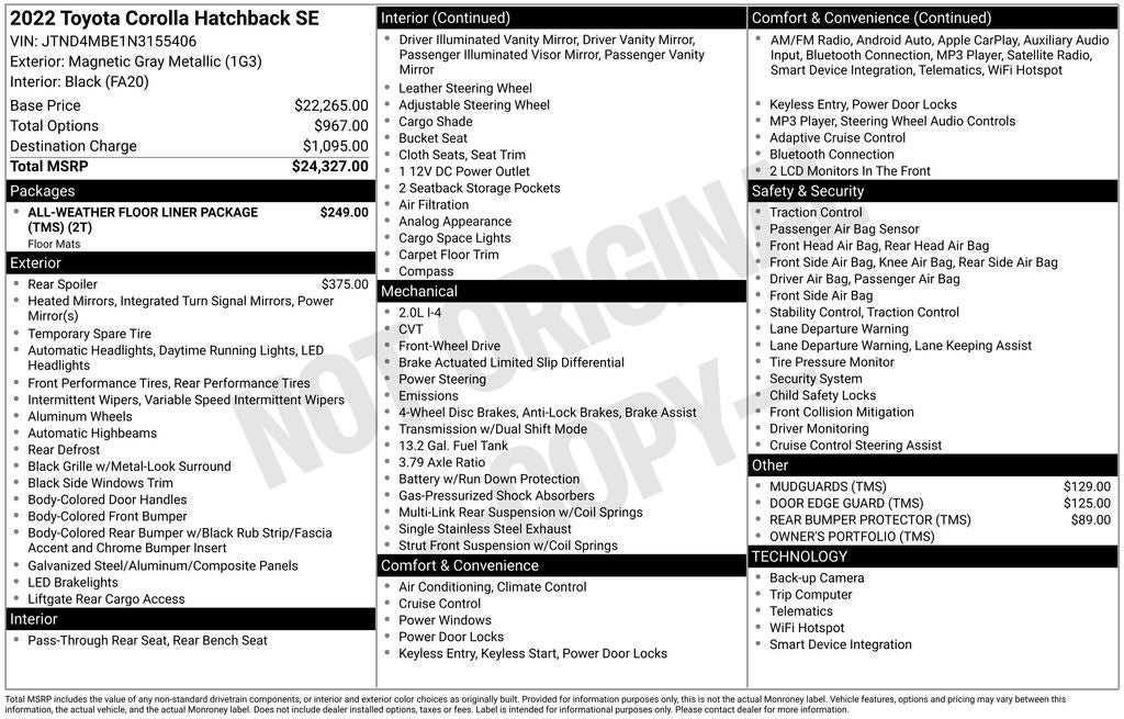 2022 Toyota Corolla Hatchback SE