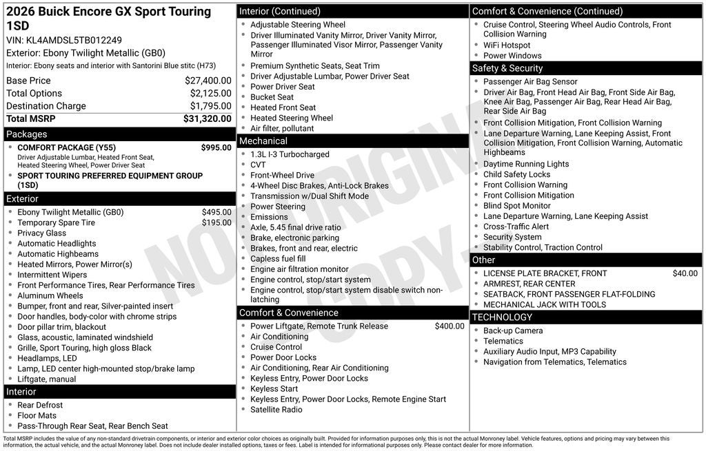 2026 Buick Encore GX Sport Touring
