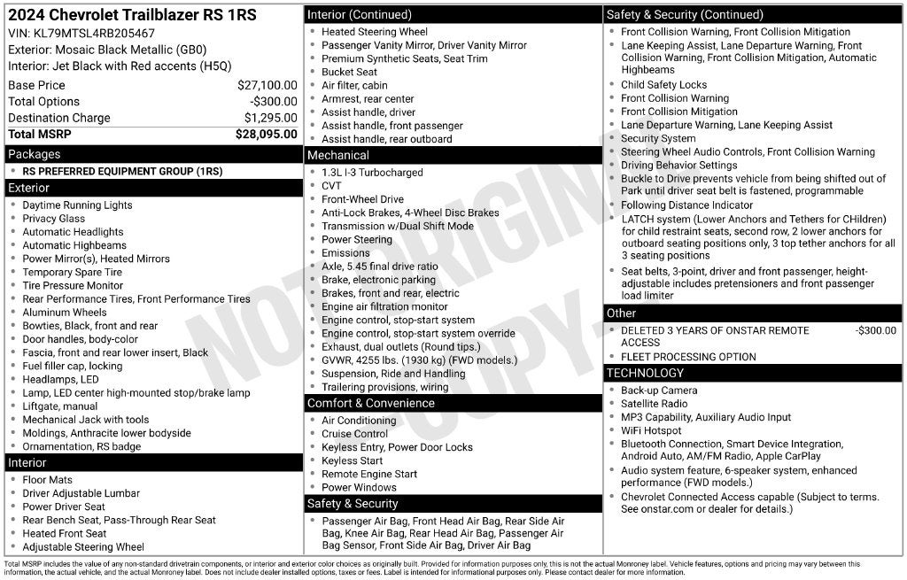 2024 Chevrolet TrailBlazer RS