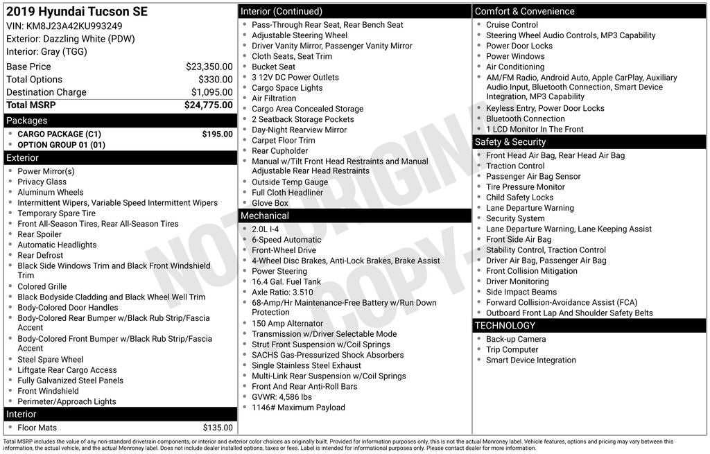 2019 Hyundai Tucson SE