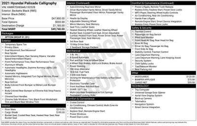 2021 Hyundai Palisade Calligraphy