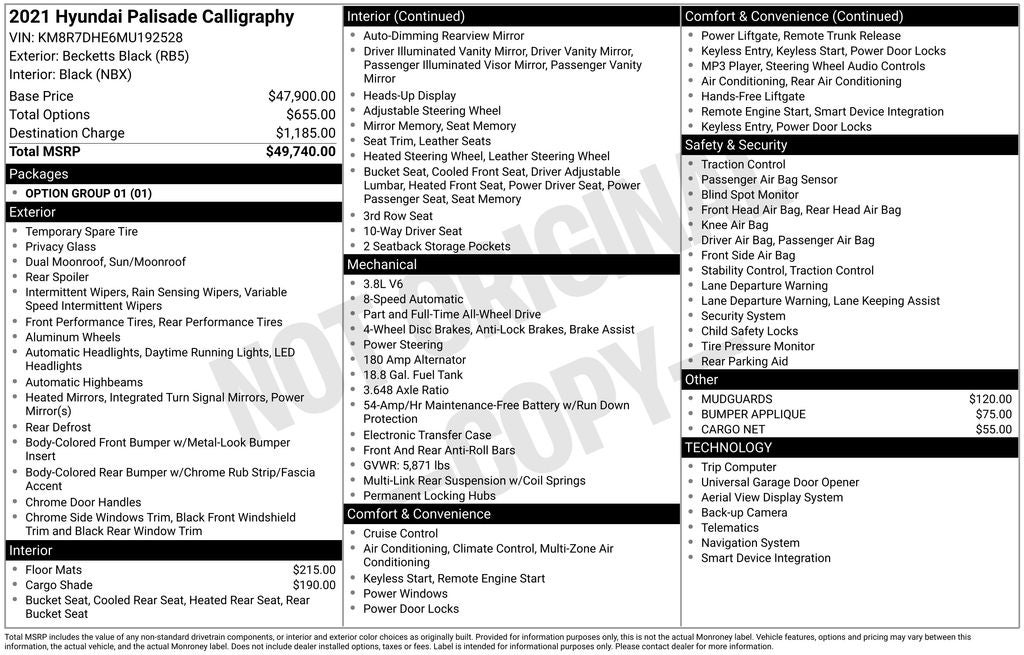 2021 Hyundai Palisade Calligraphy