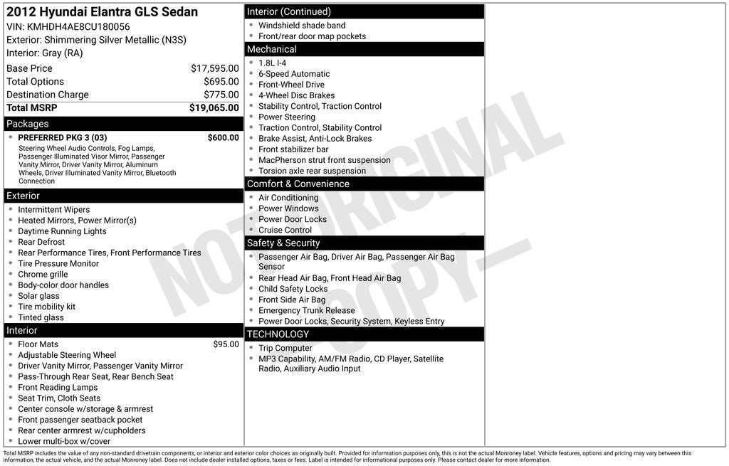 2012 Hyundai Elantra GLS